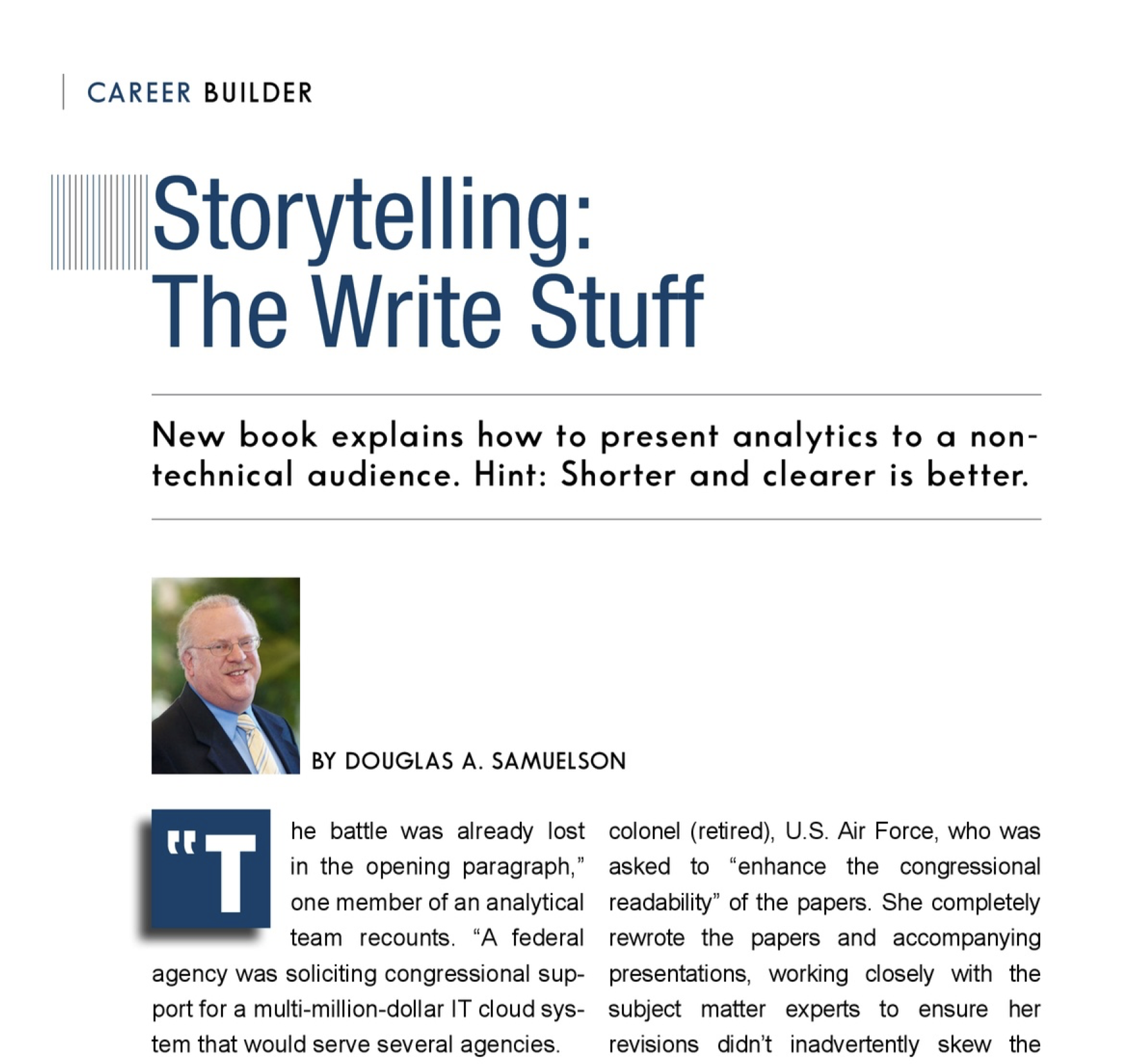 Career Builder Article - Storytelling