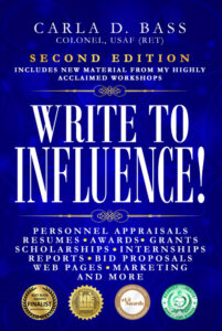 Cover of 2nd edition of multiple award-winning book Write to Influence!